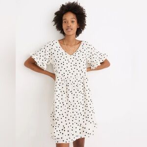 Madewell White and Black Polka Dot Mini Dress